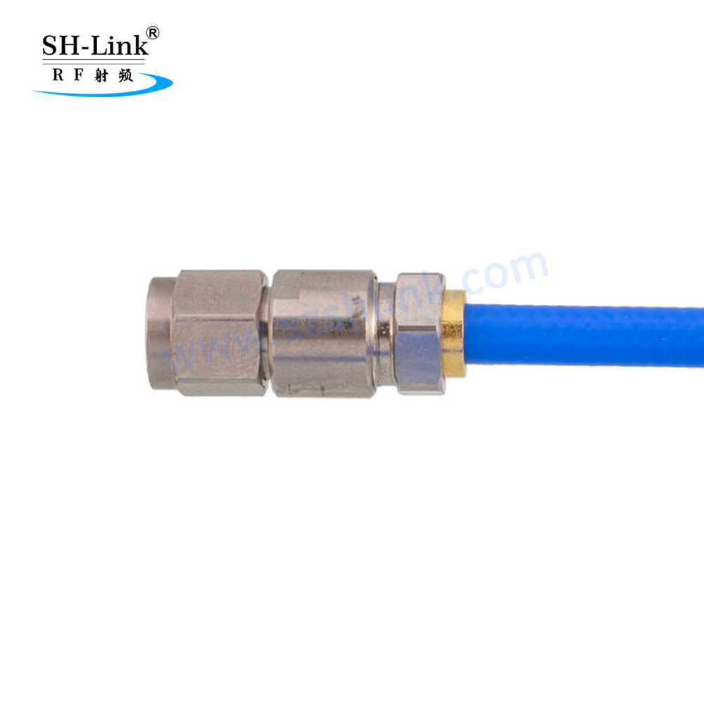 RF low loss coaxial cable stainless steel SMA male to SMA Male 18G high frequency test feeder cable